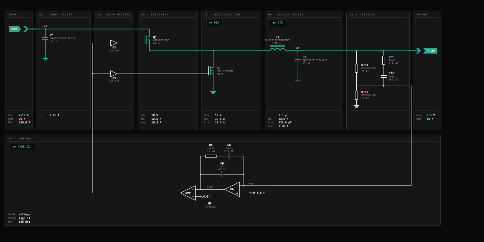 A single buck stage opened as a schematic